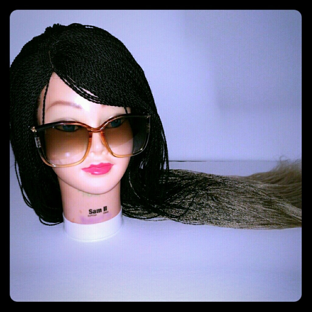 New Long Hand Braided Full Wig 1b-black/blonde